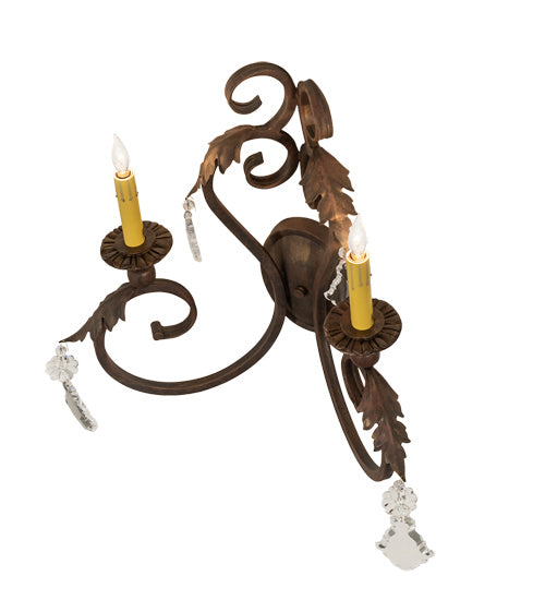 Meyda Tiffany 242115 Two Light Wall Sconce, Cortez Gold