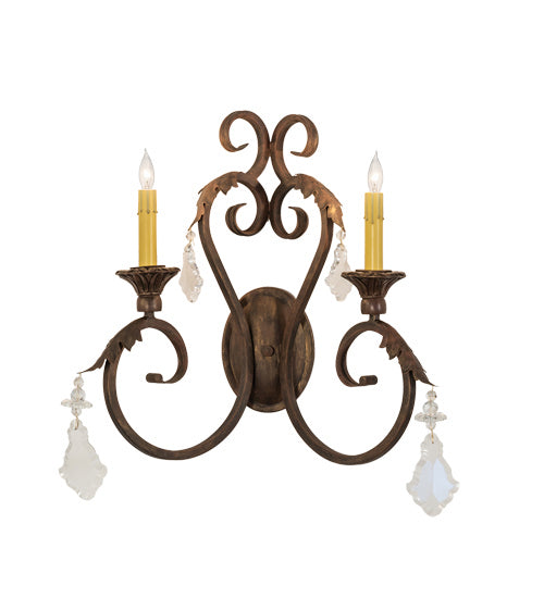 Meyda Tiffany 242115 Two Light Wall Sconce, Cortez Gold