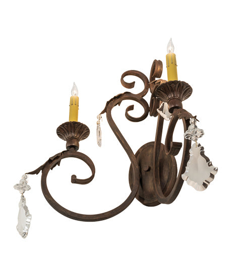 Meyda Tiffany 242115 Two Light Wall Sconce, Cortez Gold