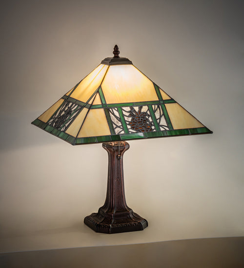 Meyda Tiffany 244267 One Light Table Lamp, Mahogany Bronze