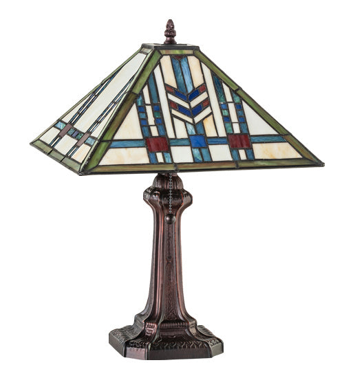 Meyda Tiffany 244281 One Light Table Lamp, Mahogany Bronze