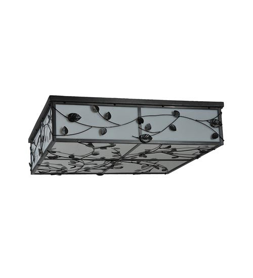 Meyda Tiffany 244668 Eight Light Flushmount, Textured Black