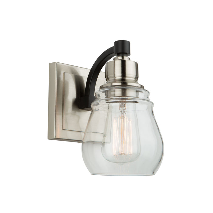 Artcraft AC11681NB One Light Vanity, Black and Brushed Nickel