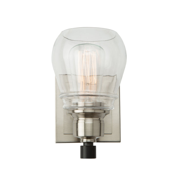 Artcraft AC11681NB One Light Vanity, Black and Brushed Nickel