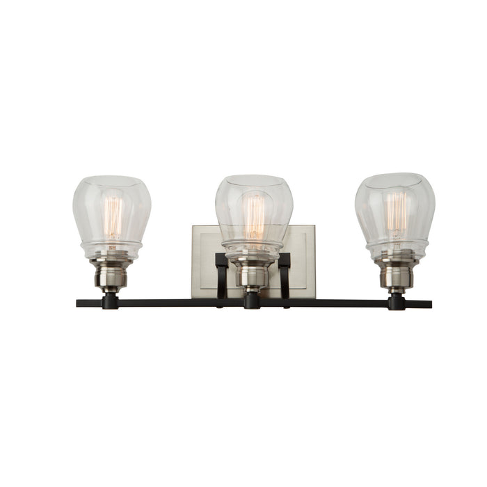 Artcraft AC11683NB Three Light Vanity, Black and Brushed Nickel