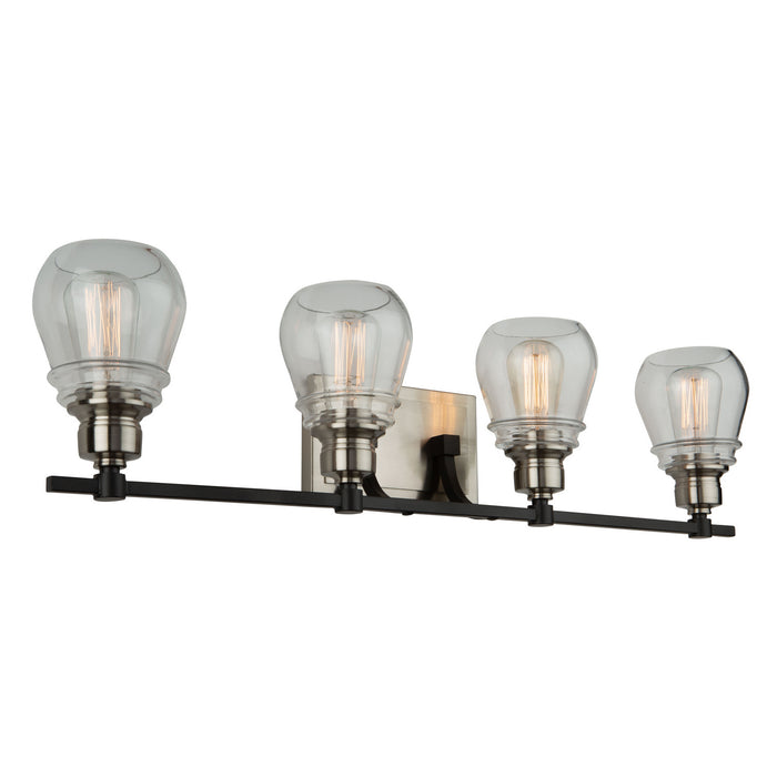 Artcraft AC11684NB Four Light Vanity, Black and Brushed Nickel