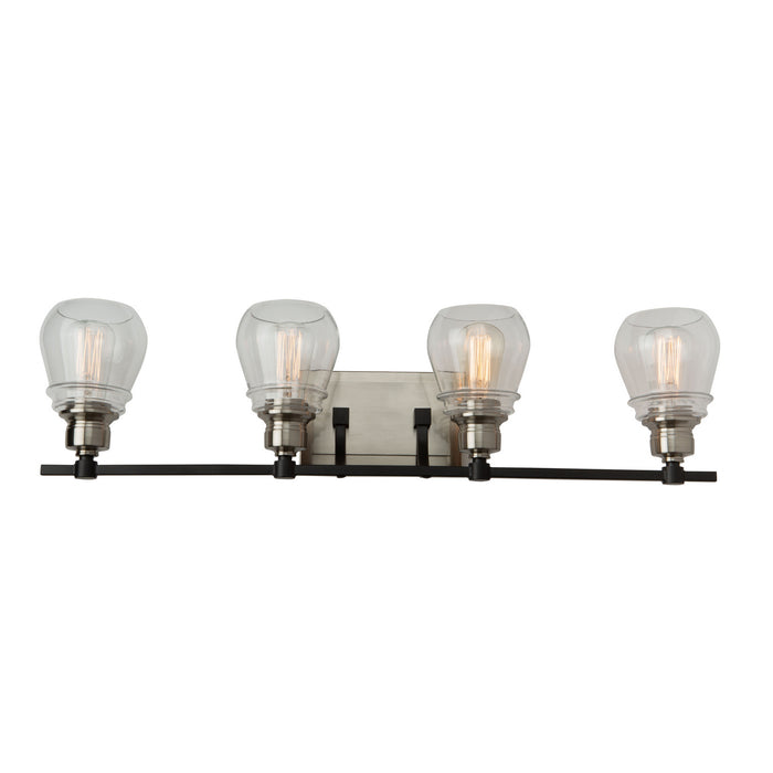 Artcraft AC11684NB Four Light Vanity, Black and Brushed Nickel