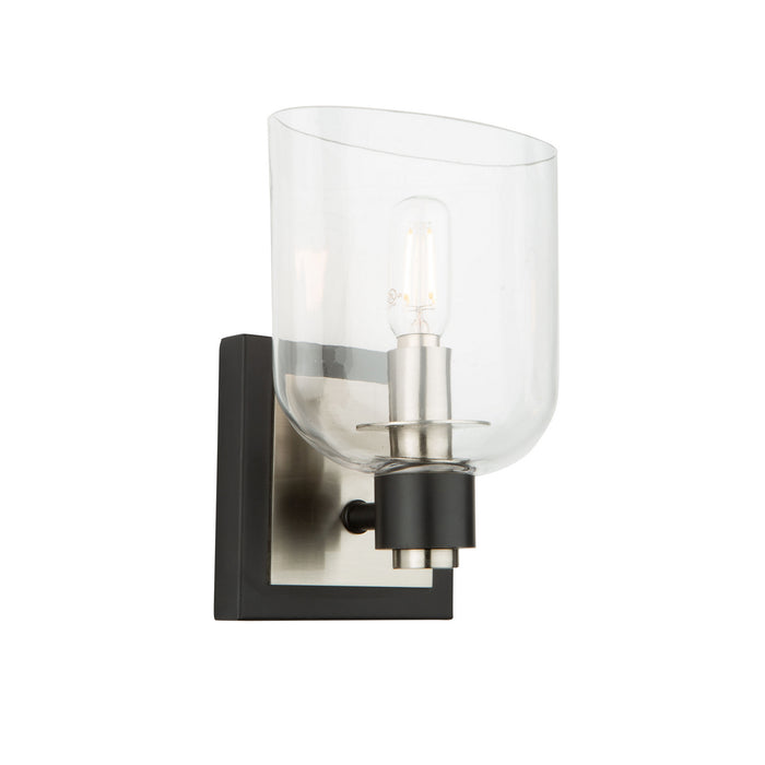 Artcraft AC11691NB One Light Vanity, Black and Brushed Nickel