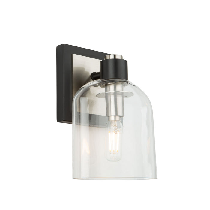 Artcraft AC11691NB One Light Vanity, Black and Brushed Nickel