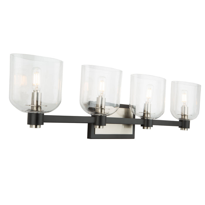 Artcraft AC11694NB Four Light Vanity, Black and Brushed Nickel