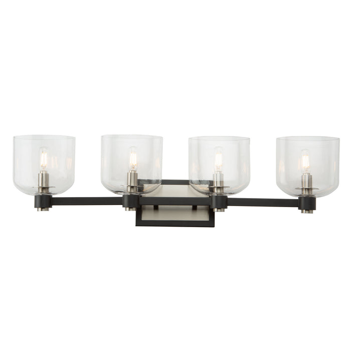 Artcraft AC11694NB Four Light Vanity, Black and Brushed Nickel
