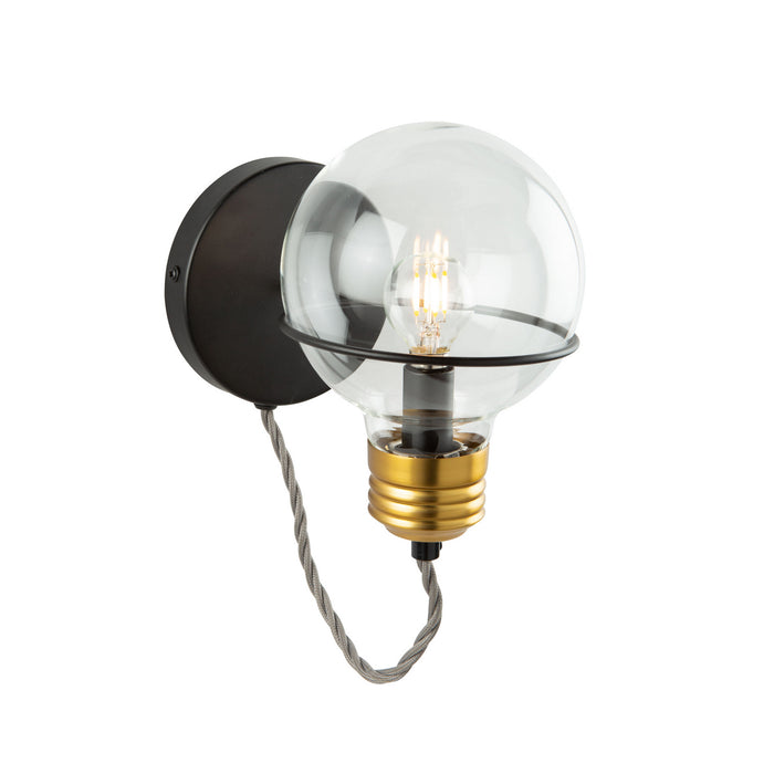 Artcraft AC11721BK One Light Wall Sconce, Black and Brushed Brass