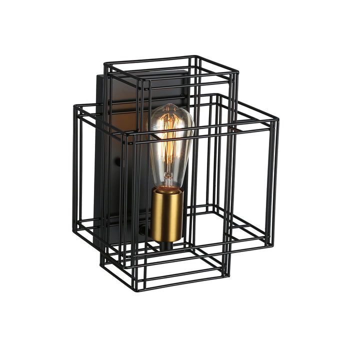 Artcraft AC11737BK One Light Wall Sconce, Black and Brushed Brass