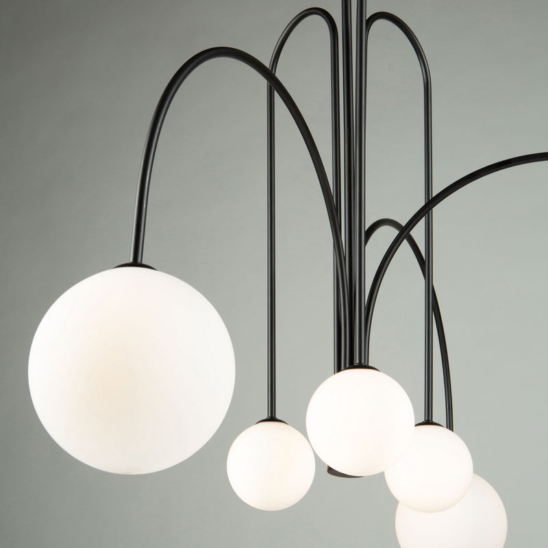 Artcraft AC6656BK LED Chandelier, Semi Matte Black