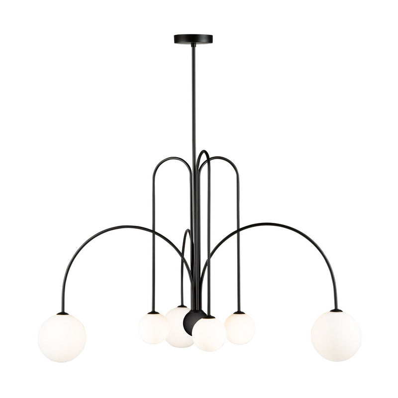 Artcraft AC6656BK LED Chandelier, Semi Matte Black