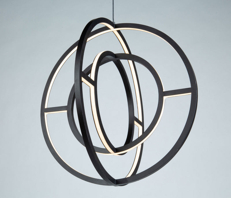 Artcraft AC6659BK LED Chandelier, Matte Black