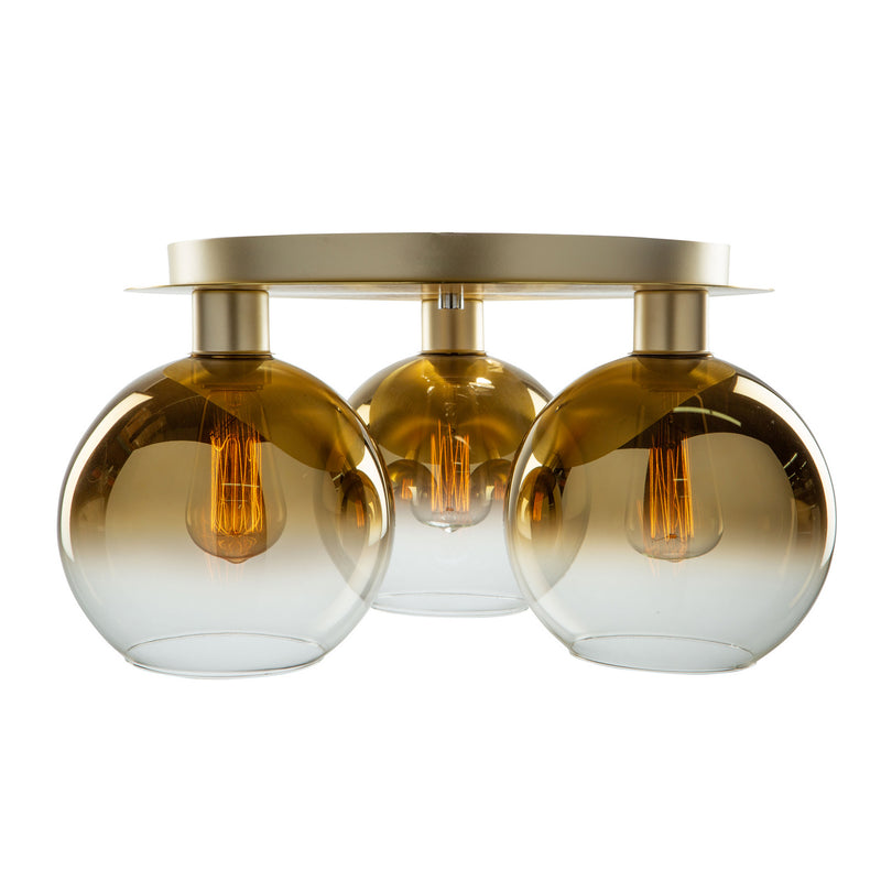 Artcraft SC13282GD Three Light Semi-Flush Mount, Gold