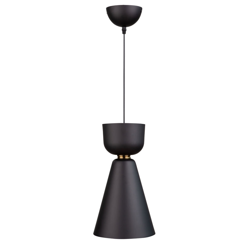 Artcraft SC13290BK One Light Pendant, Matte Black and Brass
