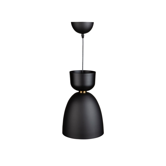 Artcraft SC13291BK One Light Pendant, Matte Black and Brass