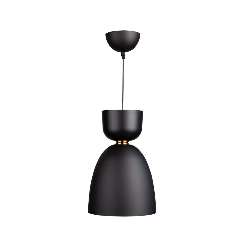Artcraft SC13291BK One Light Pendant, Matte Black and Brass
