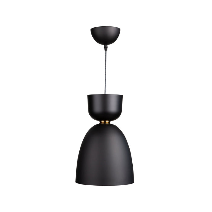Artcraft SC13291BK One Light Pendant, Matte Black and Brass