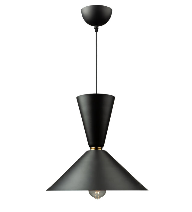Artcraft SC13292BK One Light Pendant, Matte Black and Brass