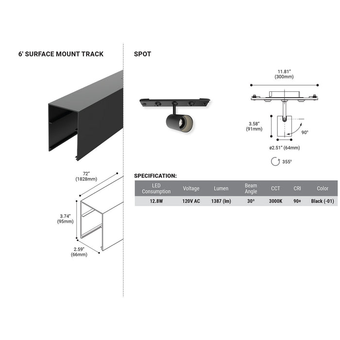Eurofase 38451-010 LED Surface Mount, Black