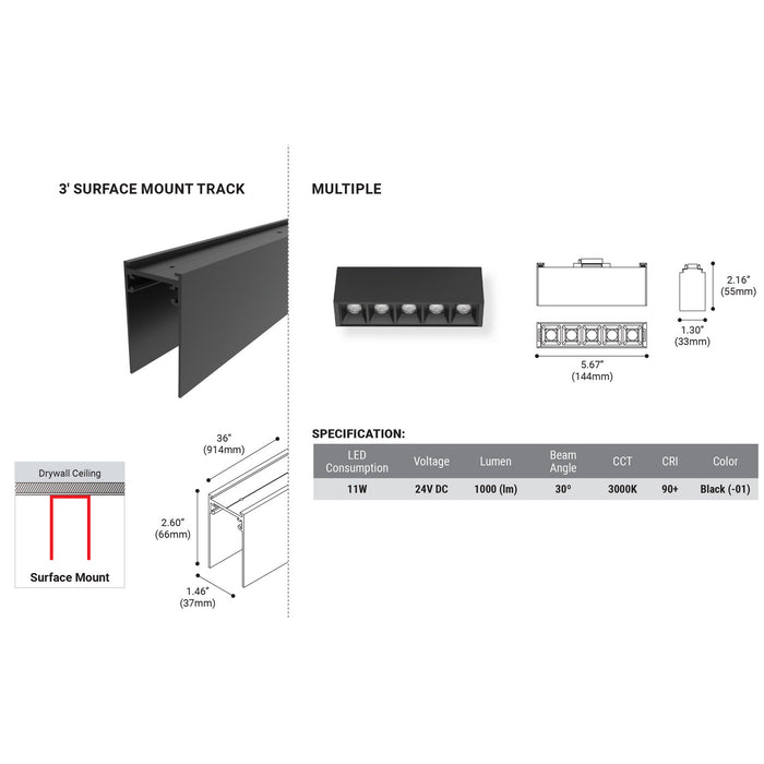 Eurofase 38452-017 LED Surface Mount, Black