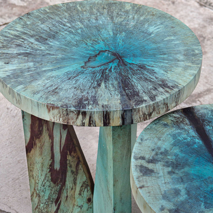 Uttermost 25497 Nesting Tables, S/2, Blue-green