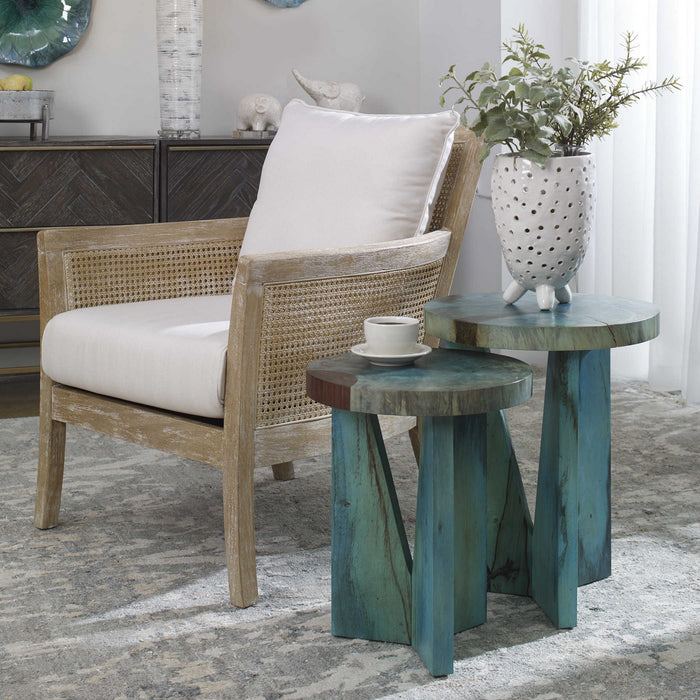 Uttermost 25497 Nesting Tables, S/2, Blue-green