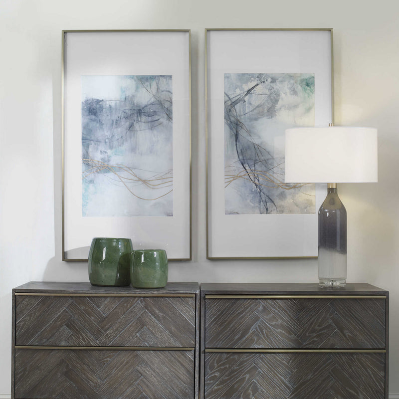 Uttermost 45099 Abstract Prints, Brushed Gold