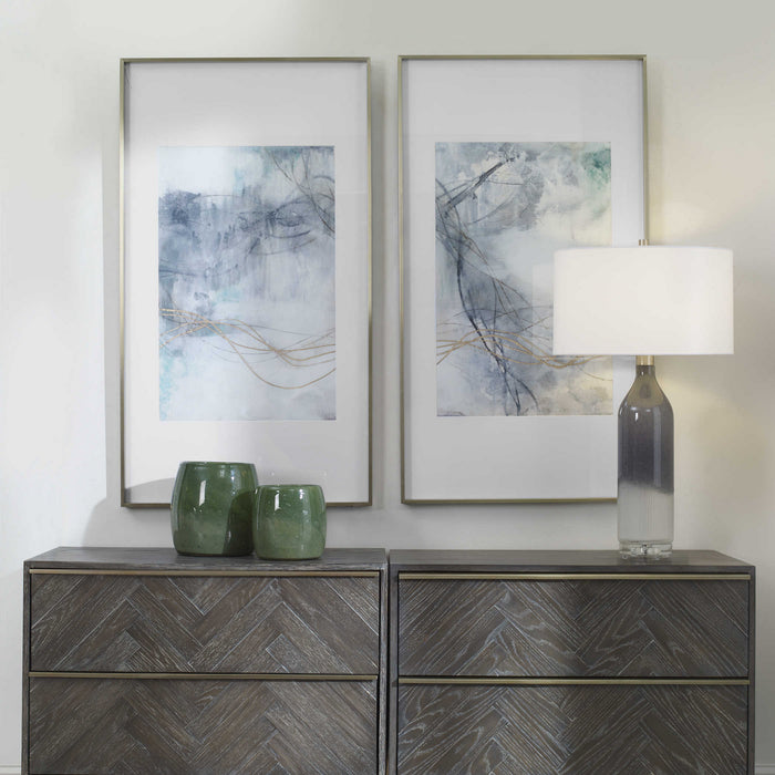 Uttermost 45099 Abstract Prints, Brushed Gold