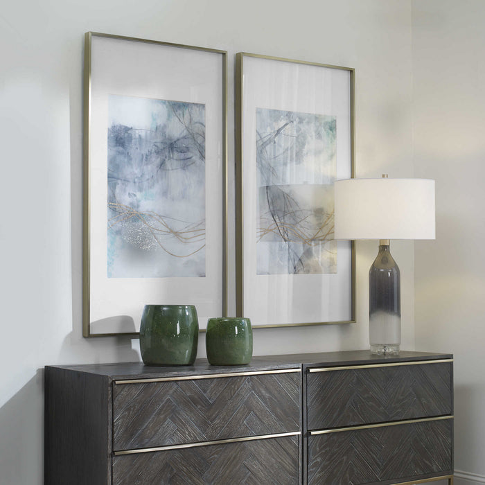 Uttermost 45099 Abstract Prints, Brushed Gold