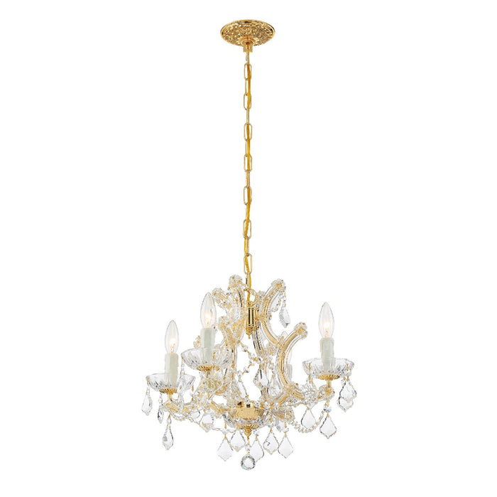 Crystorama 4474-GD-CL-I Four Light Mini Chandelier, Gold
