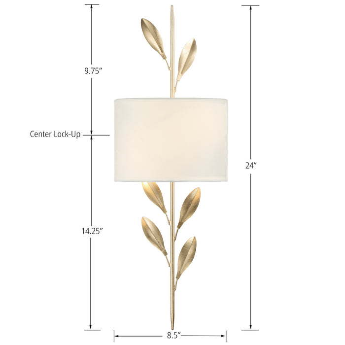 Crystorama 501-GA Two Light Wall Sconce, Antique Gold