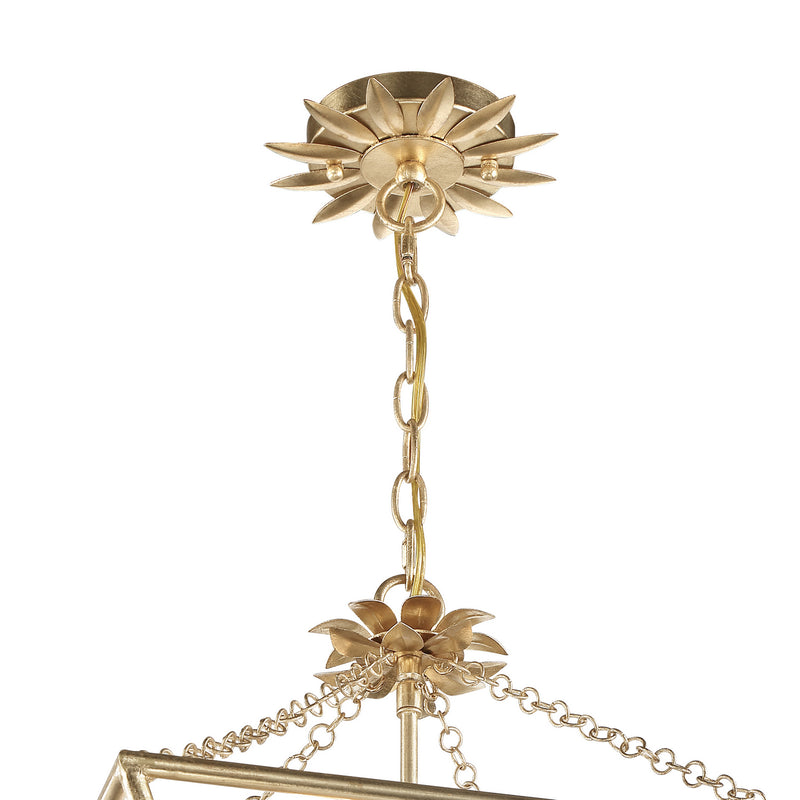 Crystorama 514-GA Three Light Mini Chandelier, Antique Gold