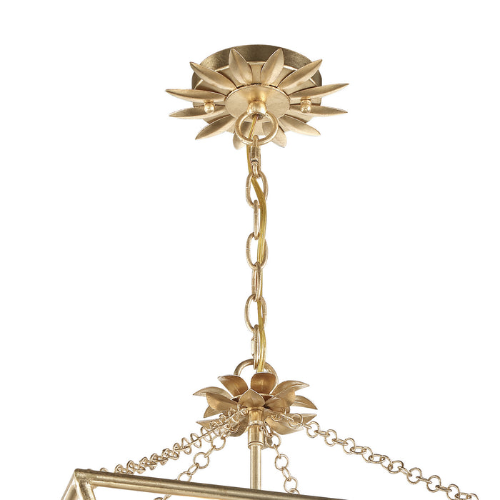 Crystorama 514-GA Three Light Mini Chandelier, Antique Gold