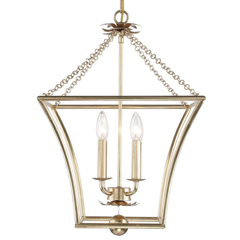 Crystorama 516-GA Four Light Mini Chandelier, Antique Gold