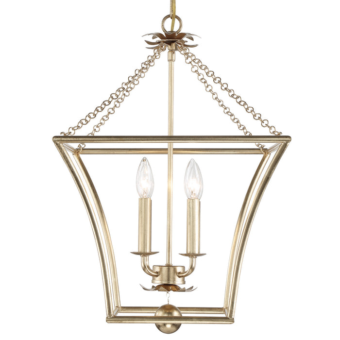 Crystorama 516-GA Four Light Mini Chandelier, Antique Gold