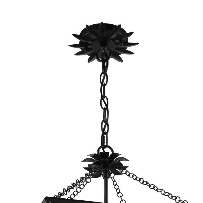 Crystorama 516-MK Four Light Lantern, Matte Black