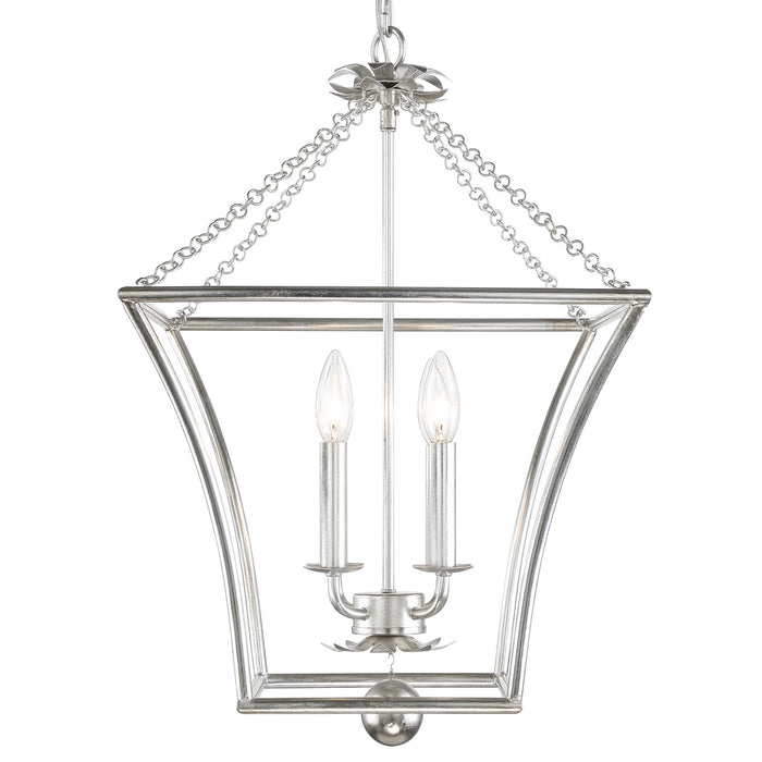 Crystorama 516-SA Four Light Mini Chandelier, Antique Silver