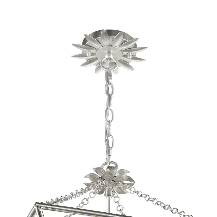 Crystorama 516-SA Four Light Mini Chandelier, Antique Silver