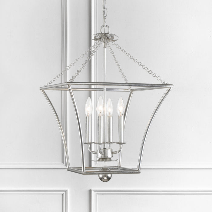 Crystorama 516-SA Four Light Mini Chandelier, Antique Silver