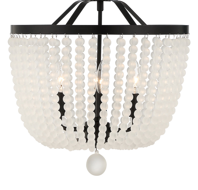 Crystorama 604-MK-FR Four Light Chandelier, Matte Black