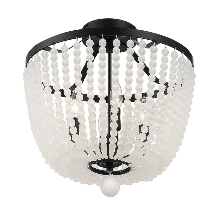Crystorama 604-MK-FR Four Light Chandelier, Matte Black