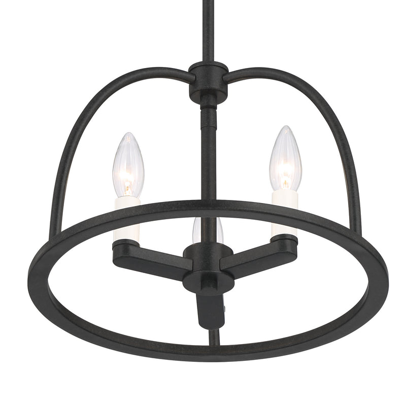 Crystorama ABB-3003-BK Three Light Chandelier, Black