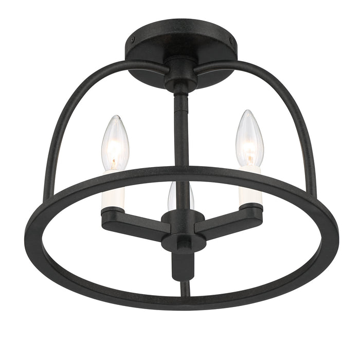 Crystorama ABB-3003-BK_CEILING Three Light Semi Flush Mount, Black