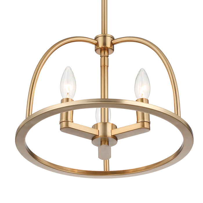 Crystorama ABB-3003-VG Three Light Chandelier, Vibrant Gold