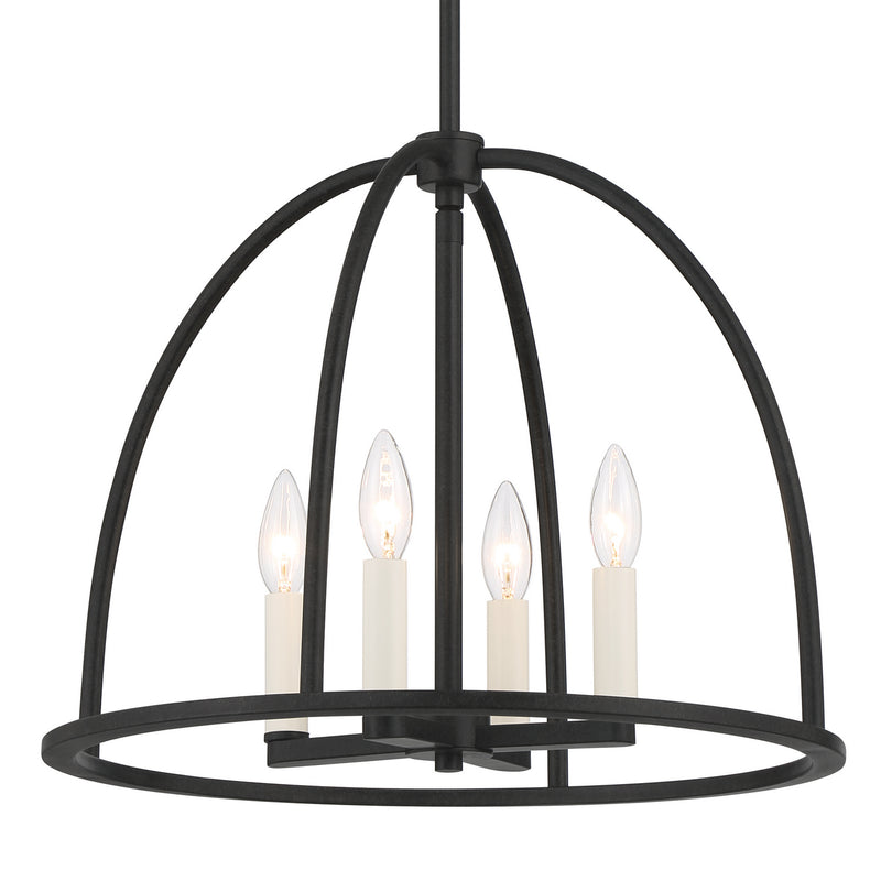 Crystorama ABB-3004-BK Four Light Chandelier, Black