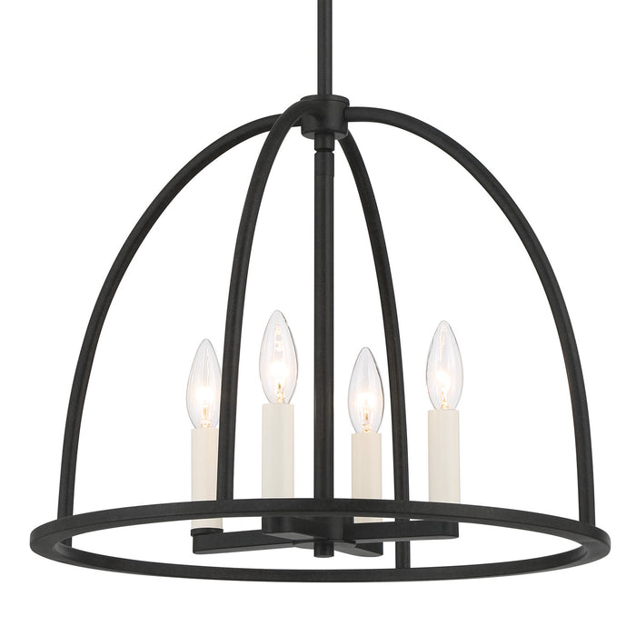 Crystorama ABB-3004-BK Four Light Chandelier, Black